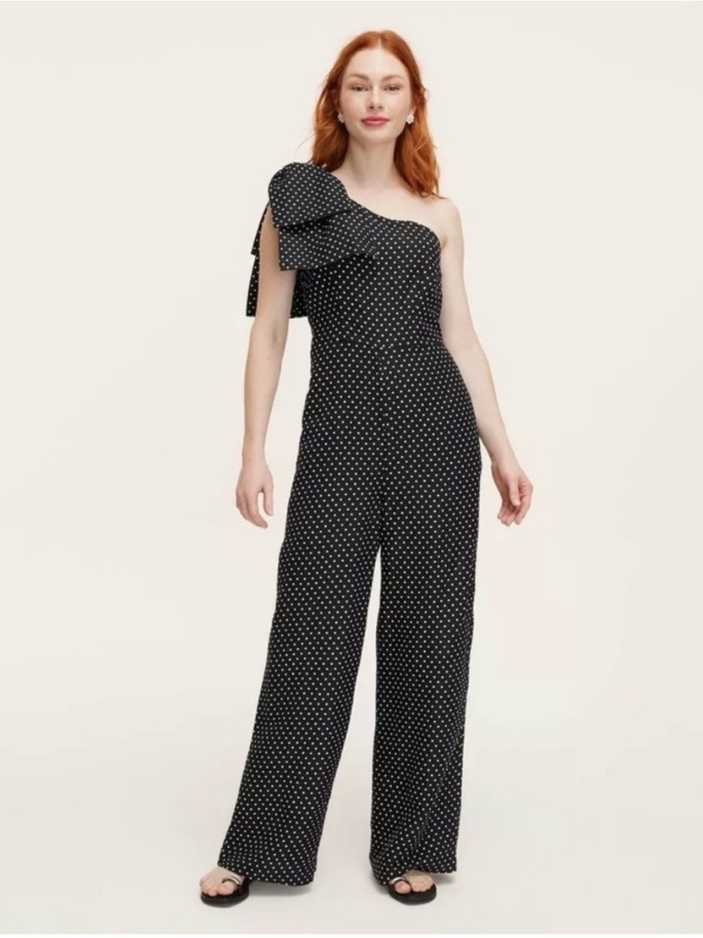 Kate Spade x Target Polka Dot One-Shoulder, large bow Jumpsuit
